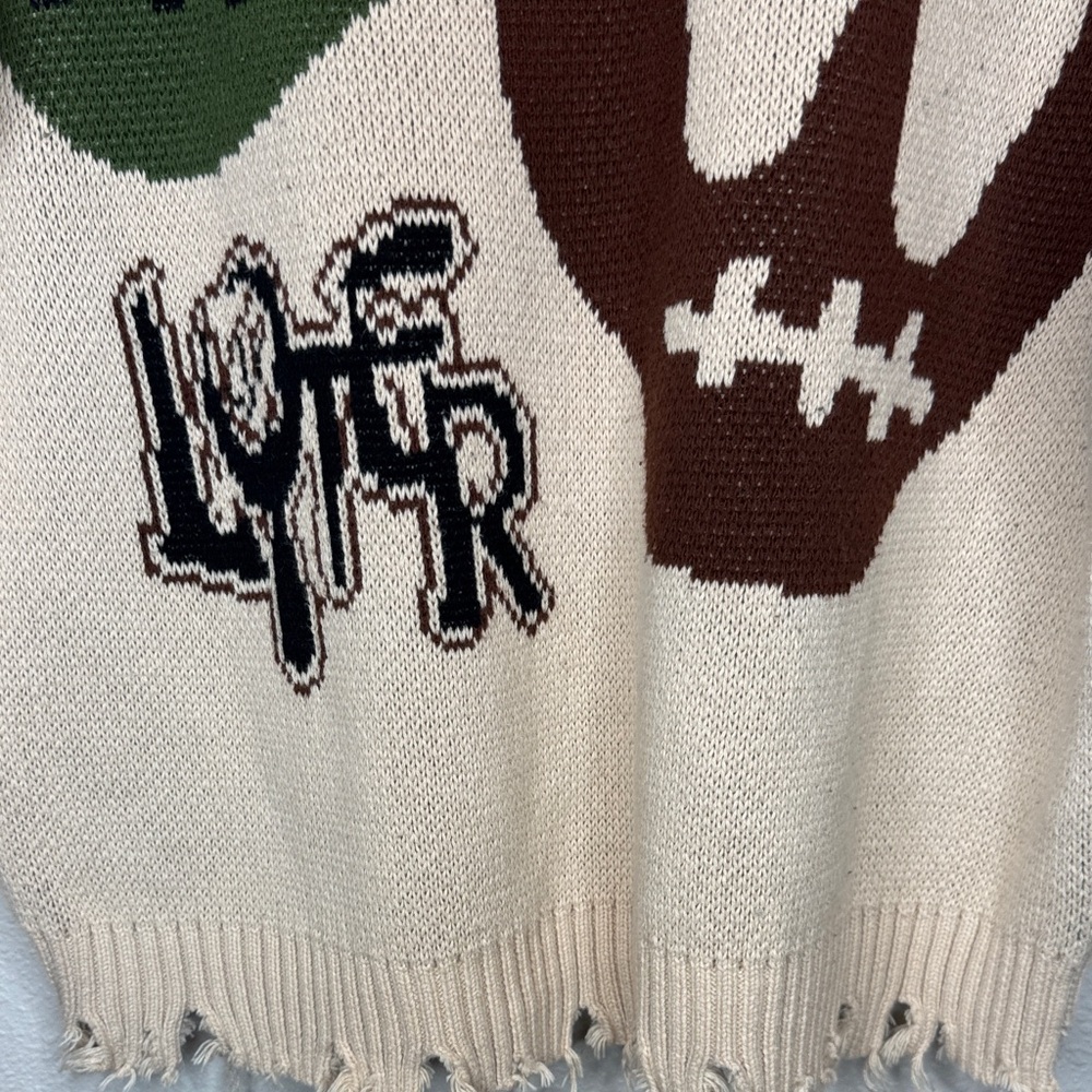 LOITER Rodeo Knit Sweater Men’s‎ XS | Graphic Distressed Streetwear Pullover - Picture 12 of 15